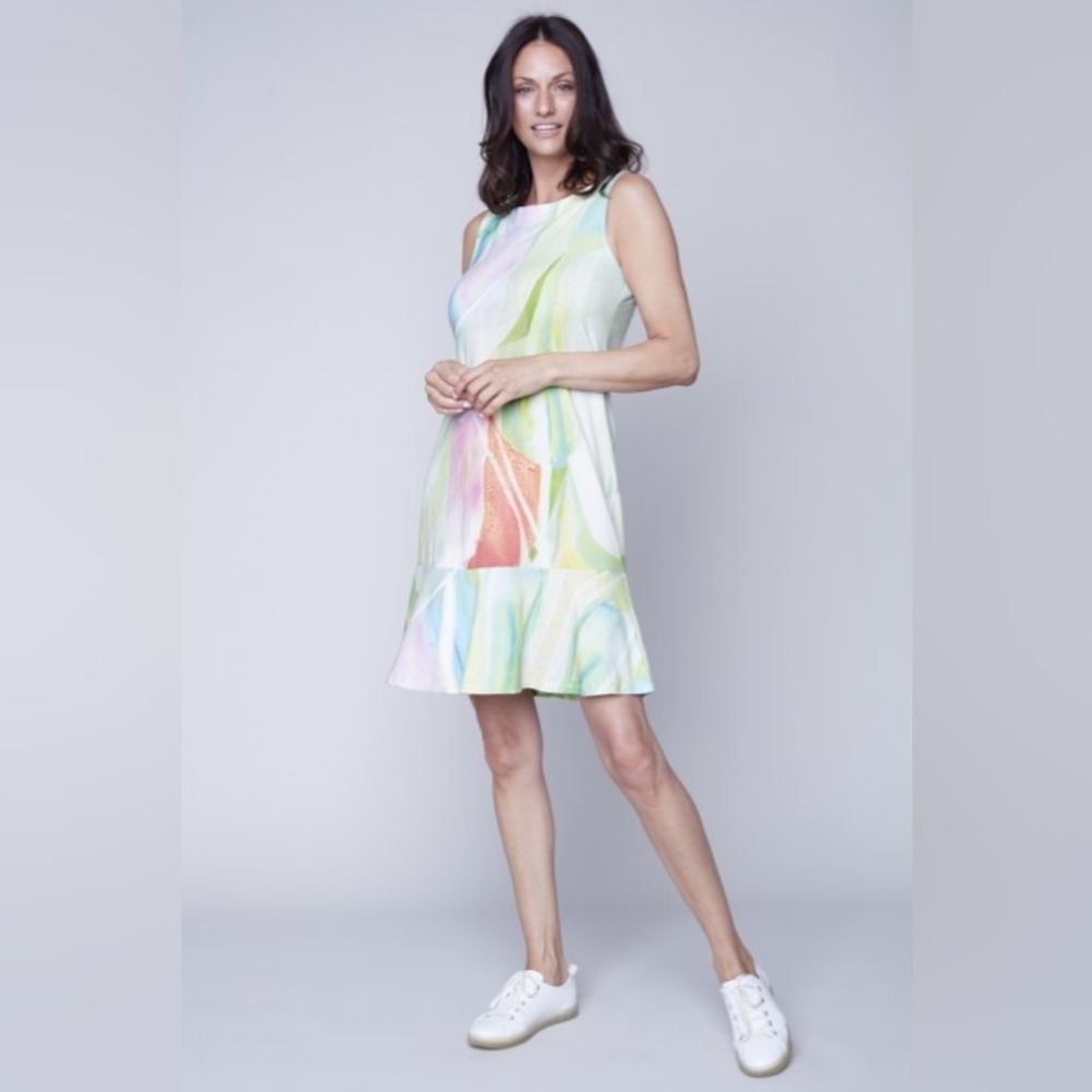 Claire Desjardins Floral Sleeveless Dress Sz Large
